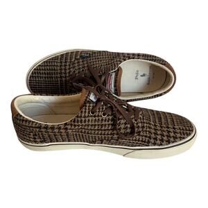 POLO RALPH LAUREN Keaton Harris Tweed Sneaker In Glen Plaid Size 14